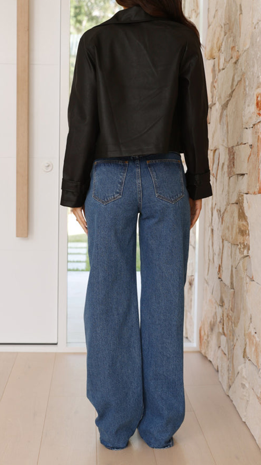 Quintana Cropped Trench Jacket - Black - Image 8