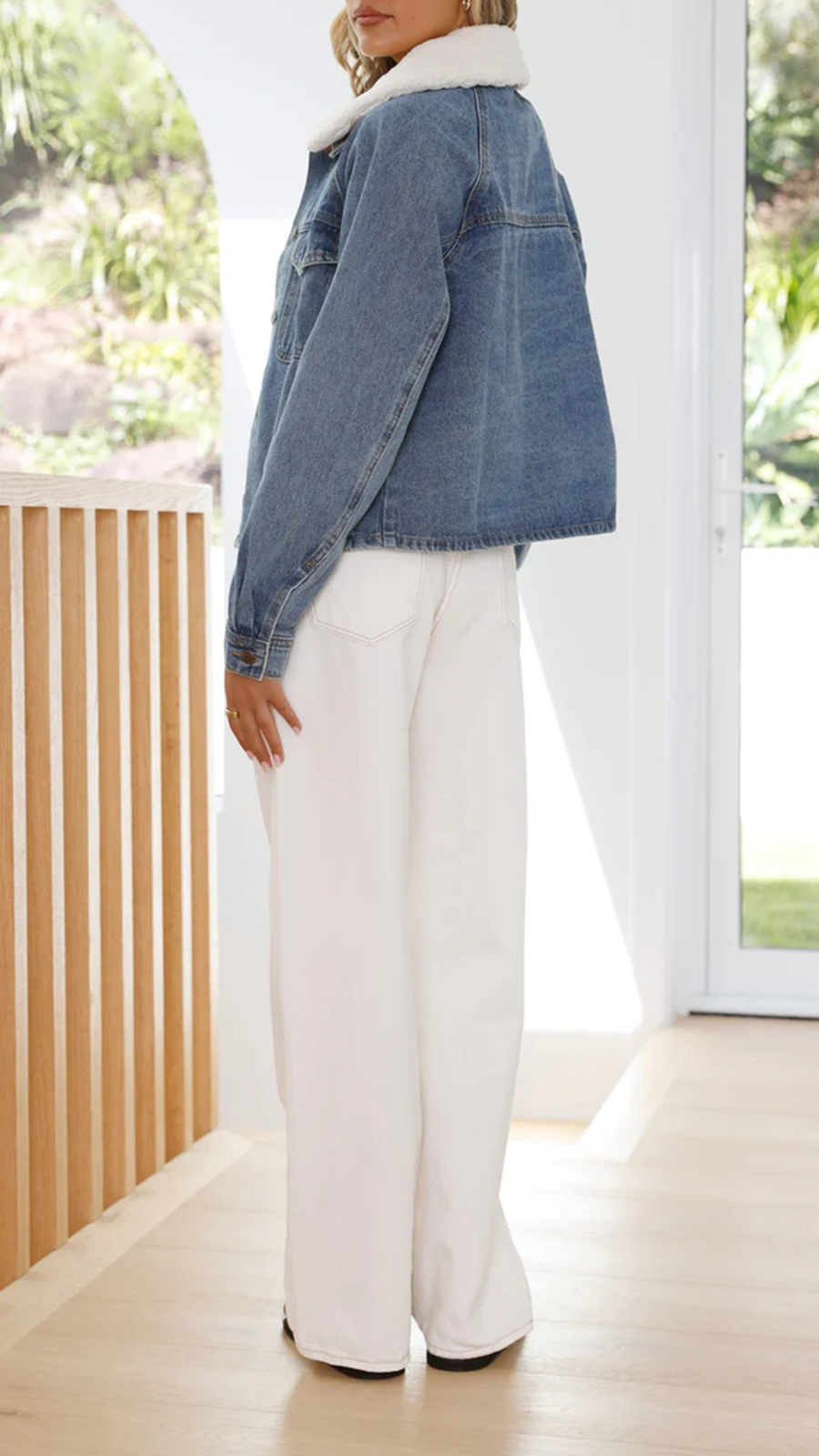 Laelia Teddy Jacket- Mid Blue Denim - Image 10