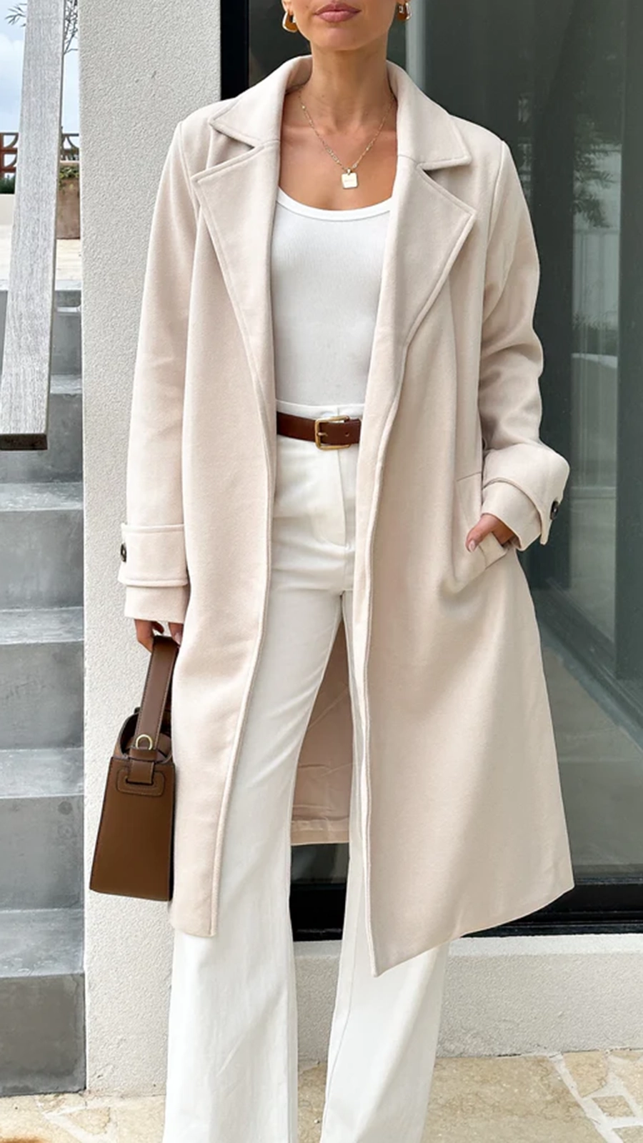Lue Trench Coat - Winter White - Image 7