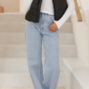 Odessa Cropped Puffer Vest - Black