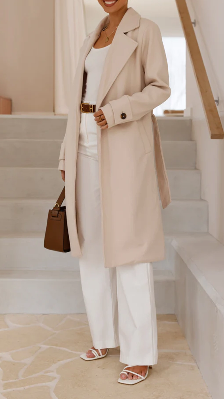 Lue Trench Coat - Winter White - Image 10